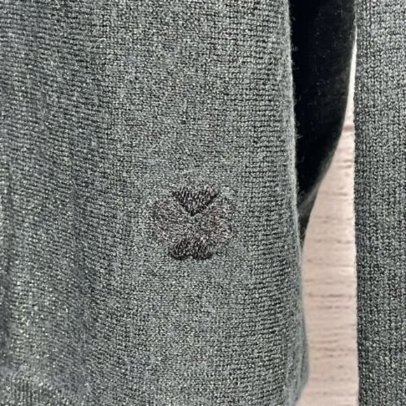 Schumacher Metallic Green Wool Pullover Sweater Size 3 Wide Raglan Sleeve - Picture 4 of 10